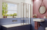 Стеклянная шторка для ванны Ambassador Bath Screens 16041110R, 90*140
