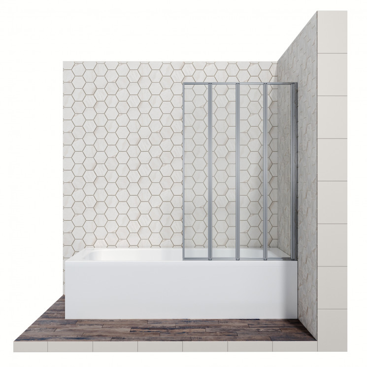 Стеклянная шторка для ванны Ambassador Bath Screens 16041111R, 100*140