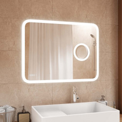 Зеркало Bliss Led с подсветкой, часами, линзой